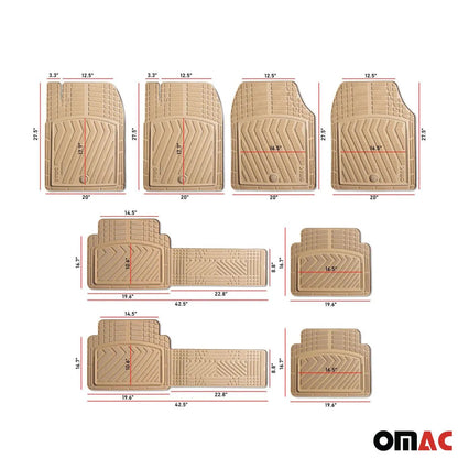 2006-2013 Mercedes R Class W251 Semi-Custom fit Floor Mats Liner TPE Beige 6Pcs