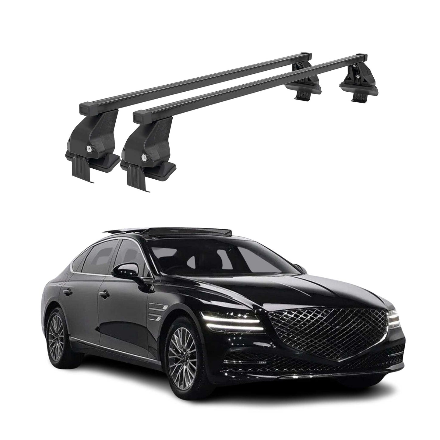 2017-2025 Genesis G80 Roof Rack Cross Bars Black