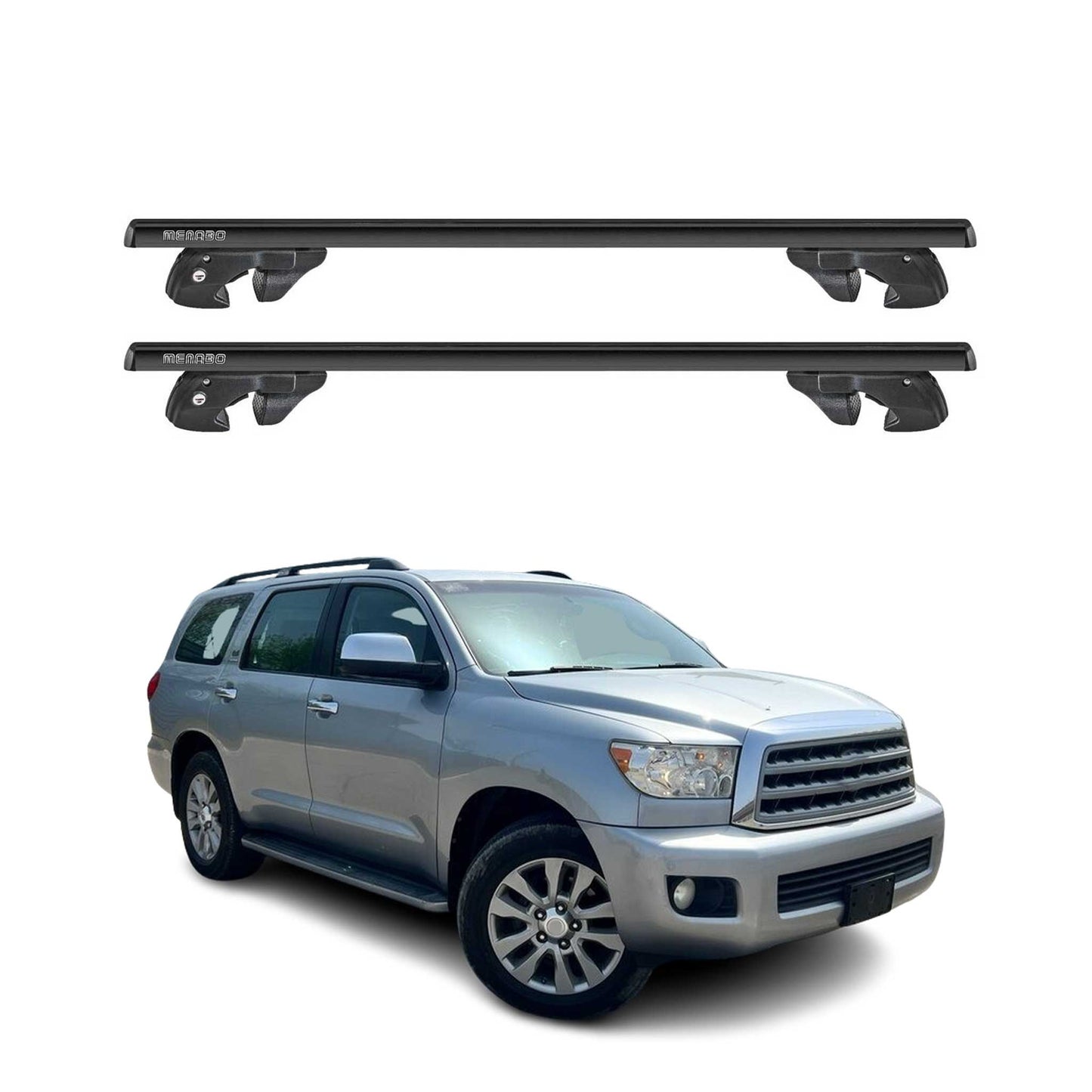 2008-2022 Toyota Sequoia Roof Rack Cross Bars Black