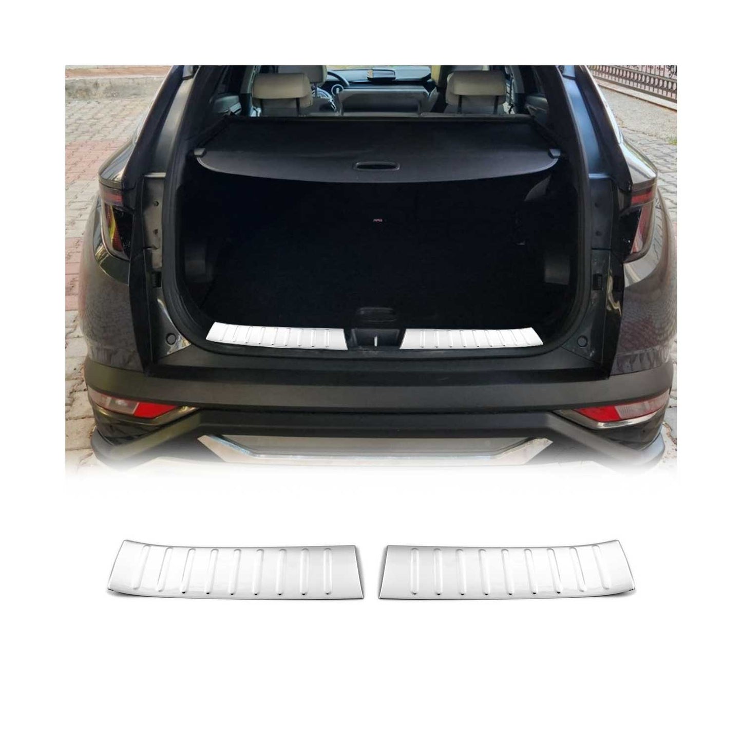 2022-2026 Hyundai Tucson OMAC Trunk Sill Cover Silver Stainless Steel