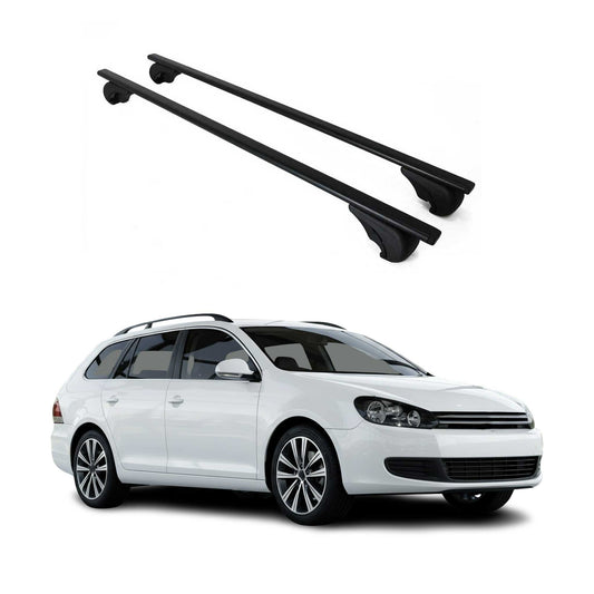 2011-2014 VW Jetta SportWagen Roof Rack Cross Bars Black