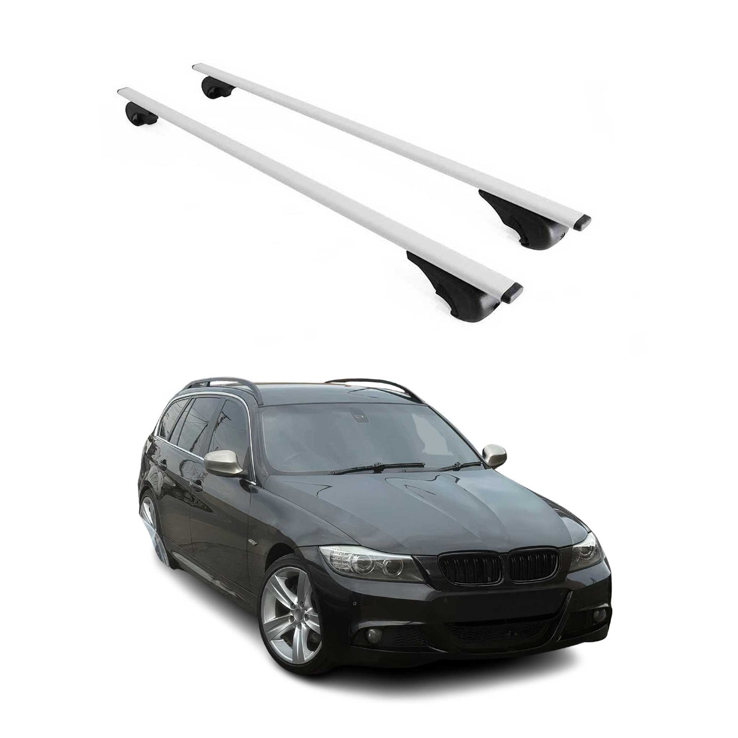 2006-2011 BMW 3 Series E91 Touring Roof Rack Cross Bars Silver