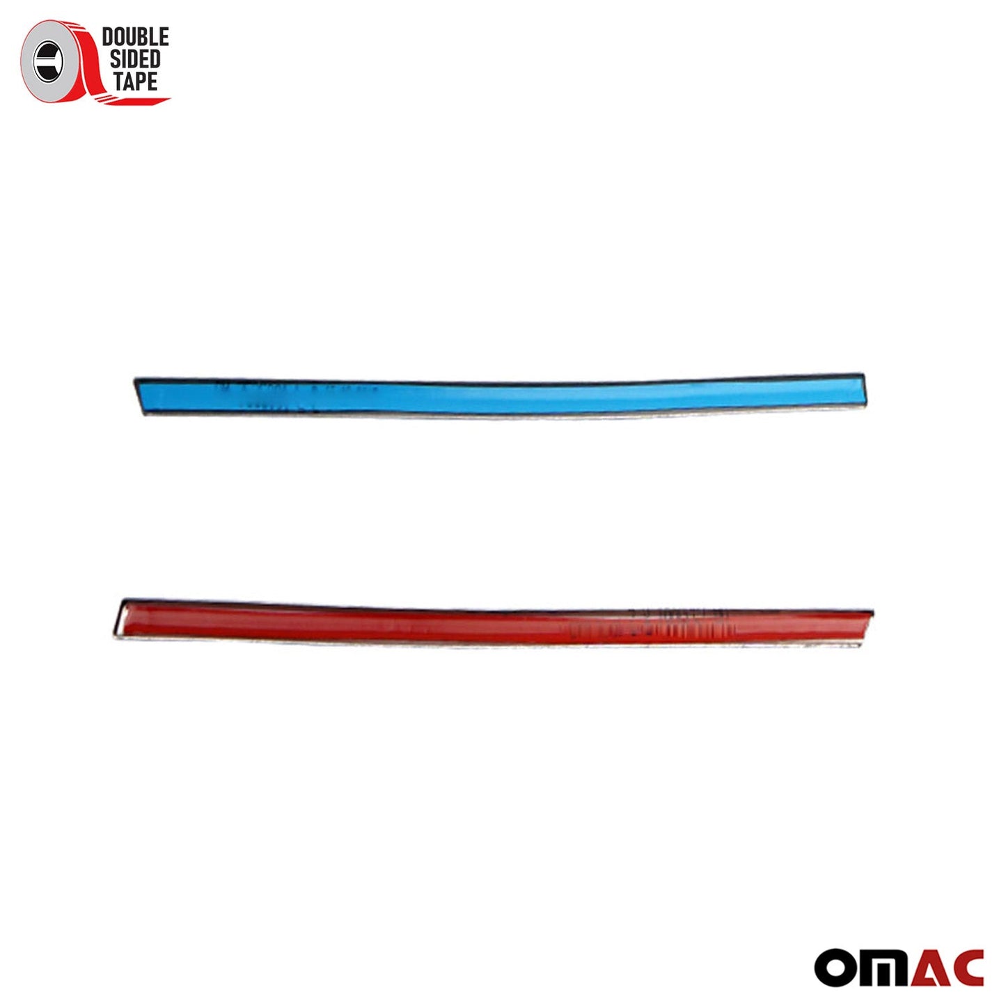 OMAC Front Bumper Grill Trim Molding for VW Caddy 2015-2020 Steel Silver 2 Pcs 7555081