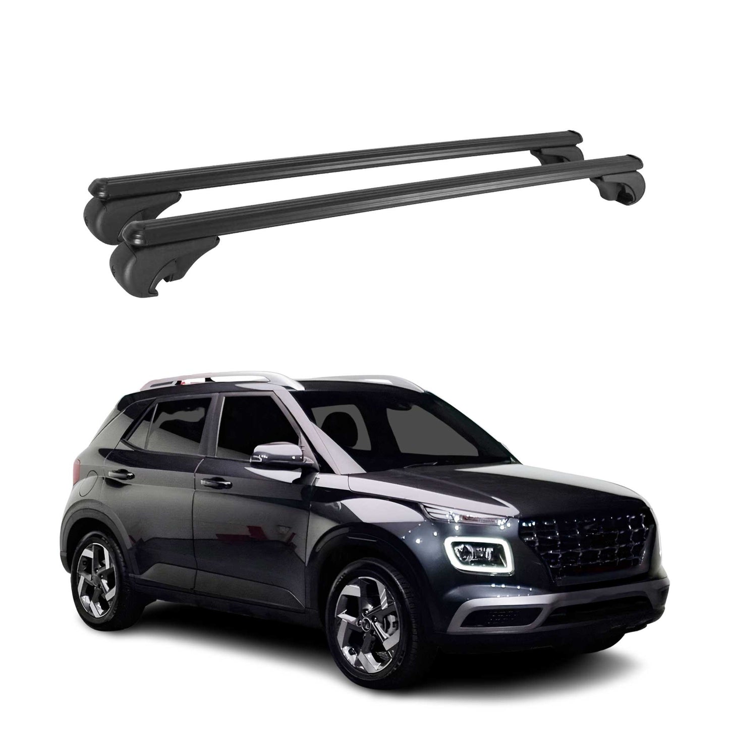 2020-2025 Hyundai Venue Roof Rack Cross Bars Black