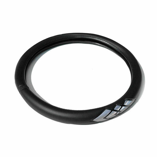 OMAC For BMW Black Leather 15" Car Steering Wheel Cover Anti-Slip Accessories U007484