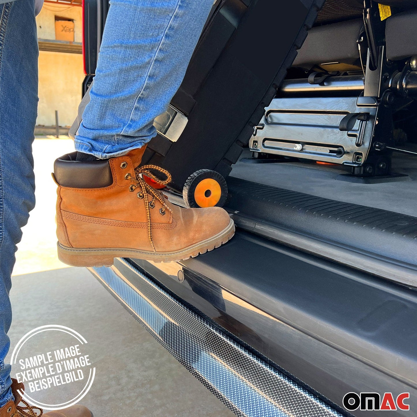 OMAC Rear Bumper Sill Cover Protector Guard for VW Tiguan 2018-2024 ABS Black OMAC7548093PT
