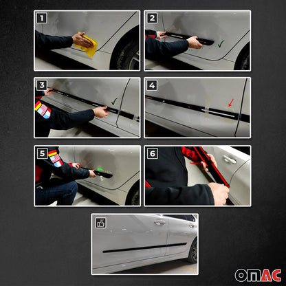 Acura Side Door Molding Trim Skirt Garnish Black 4 Pcs