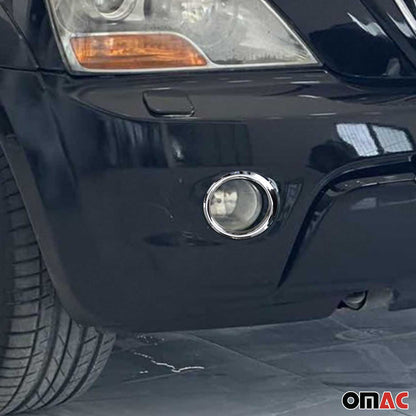 2003-2009 Kia Sorento Fog Light Lamp Bezel Cover Stainless Steel Silver 2 Pcs