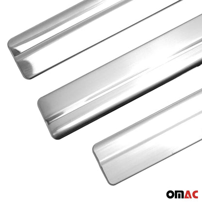 OMAC Door Sill Scuff Plate Scratch Protector for Ford Focus 2012-2018 Steel Silver 2608091N