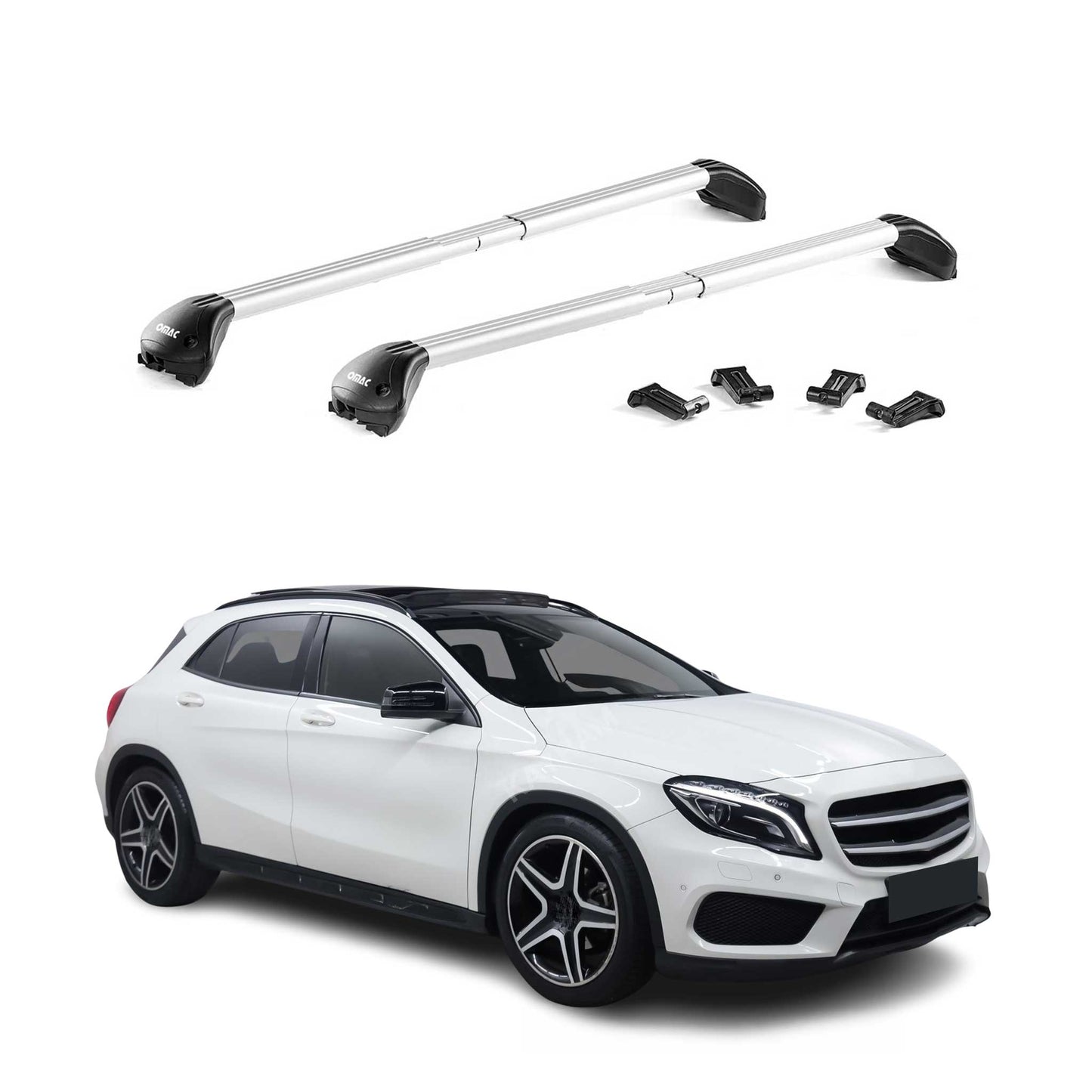 2015-2019 Mercedes GLA Class X156 Roof Rack Cross Bars Silver