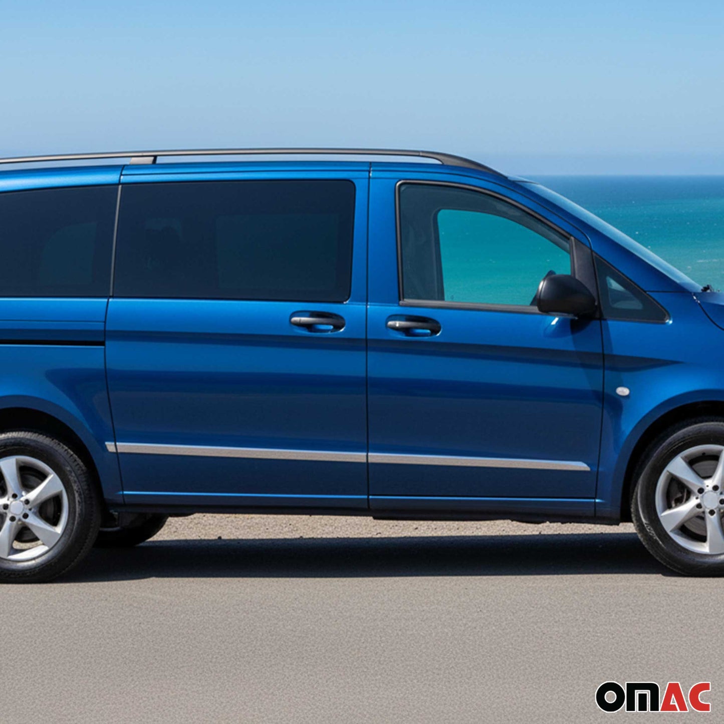 2016-2024 Mercedes Metris L1 L2 Side Door Molding Trim Skirt Garnish Stainless Steel