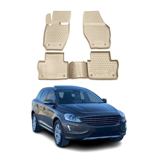 2010-2017 Volvo XC60 Floor Mats Liners Full Set All Weather Beige