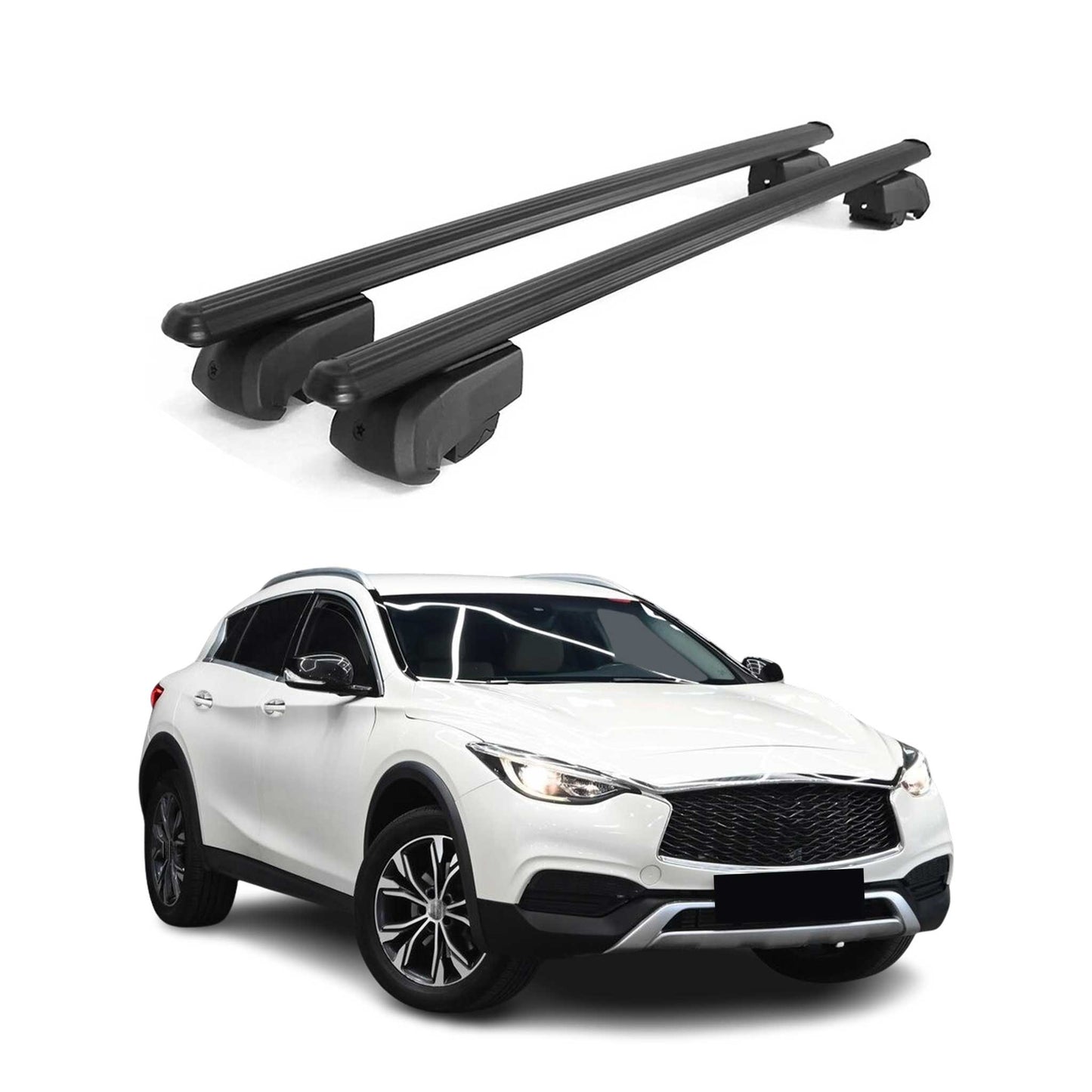 2017-2019 Infiniti QX30 Roof Rack Cross Bars Black