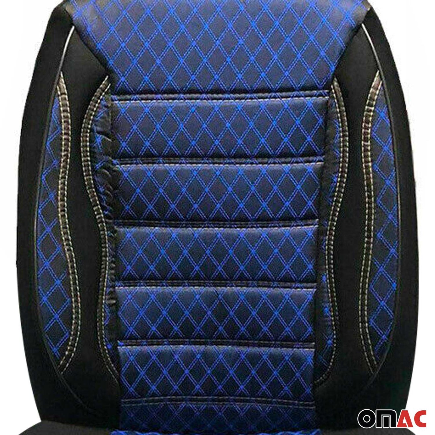 OMAC Front Car Seat Covers for Mercedes Sprinter W906 W907 2006-2024 Black & Blue 2+1 A011856