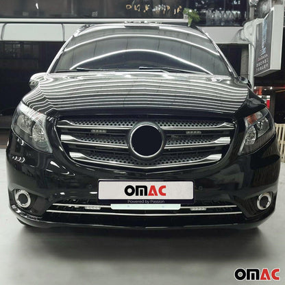 OMAC For Mercedes Metris 2016-2023 Chrome Front Fog Light Trim Bezel S.Steel 2 Pcs 4733103