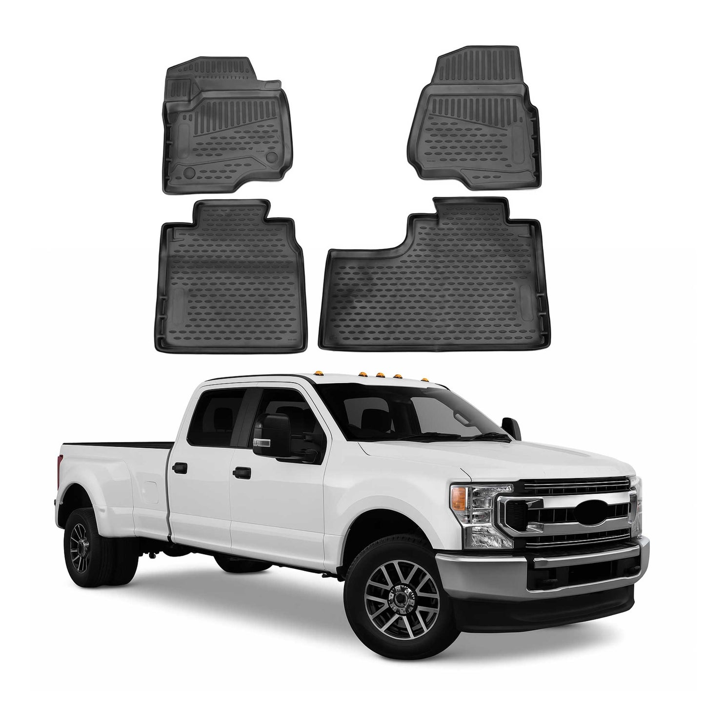 2017-2022 Ford F-250 Super Duty Crew Cab Floor Mats Liners Full Set All Weather