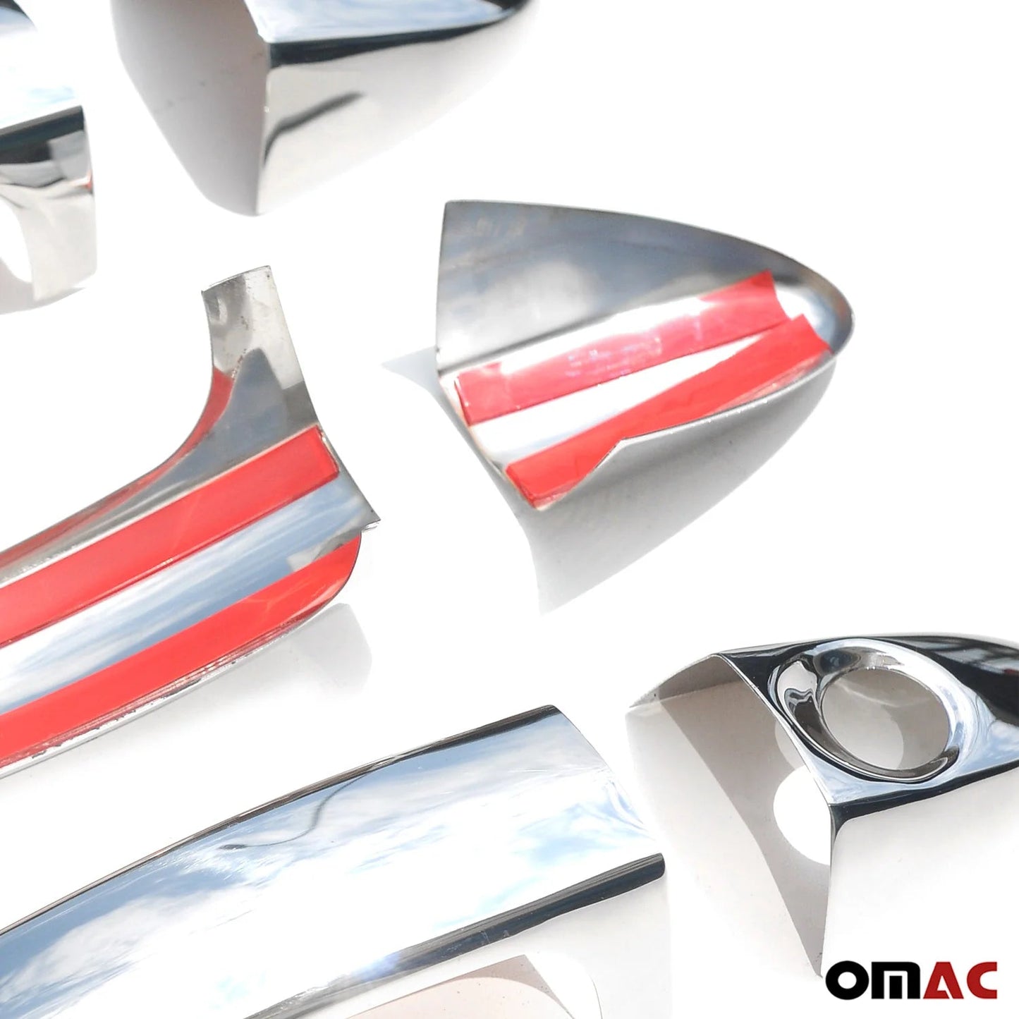 OMAC Car Door Handle Cover Protector for Ford Fiesta 2011-2019 Steel Chrome 8 Pcs 2614041