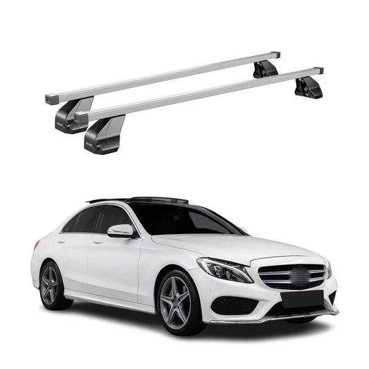 2015-2021 Mercedes C Class W205 Sedan Roof Rack Cross Bars Silver