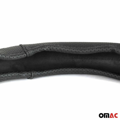 14.5-15.5’’ Steering Wheel Cover Blue Stitch Leather Anti-slip Breathable