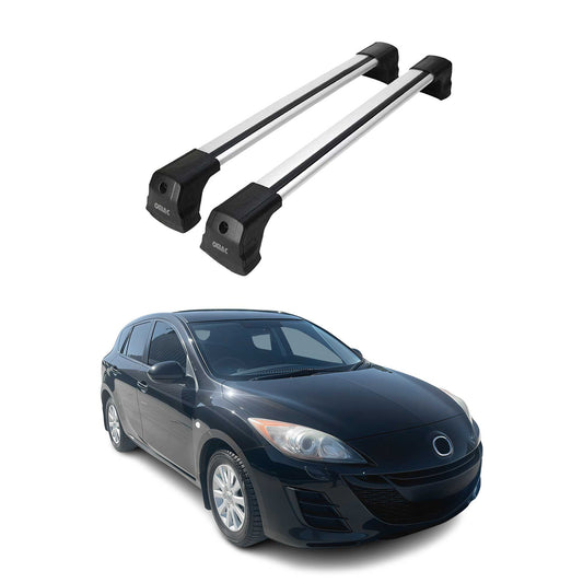 2004-2009 Mazda 3 Sedan Roof Rack Cross Bars Silver
