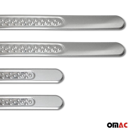 OMAC Door Sill Scuff Plate Scratch Protector for Dodge Nitro Steel Silver 4 Pcs U015047