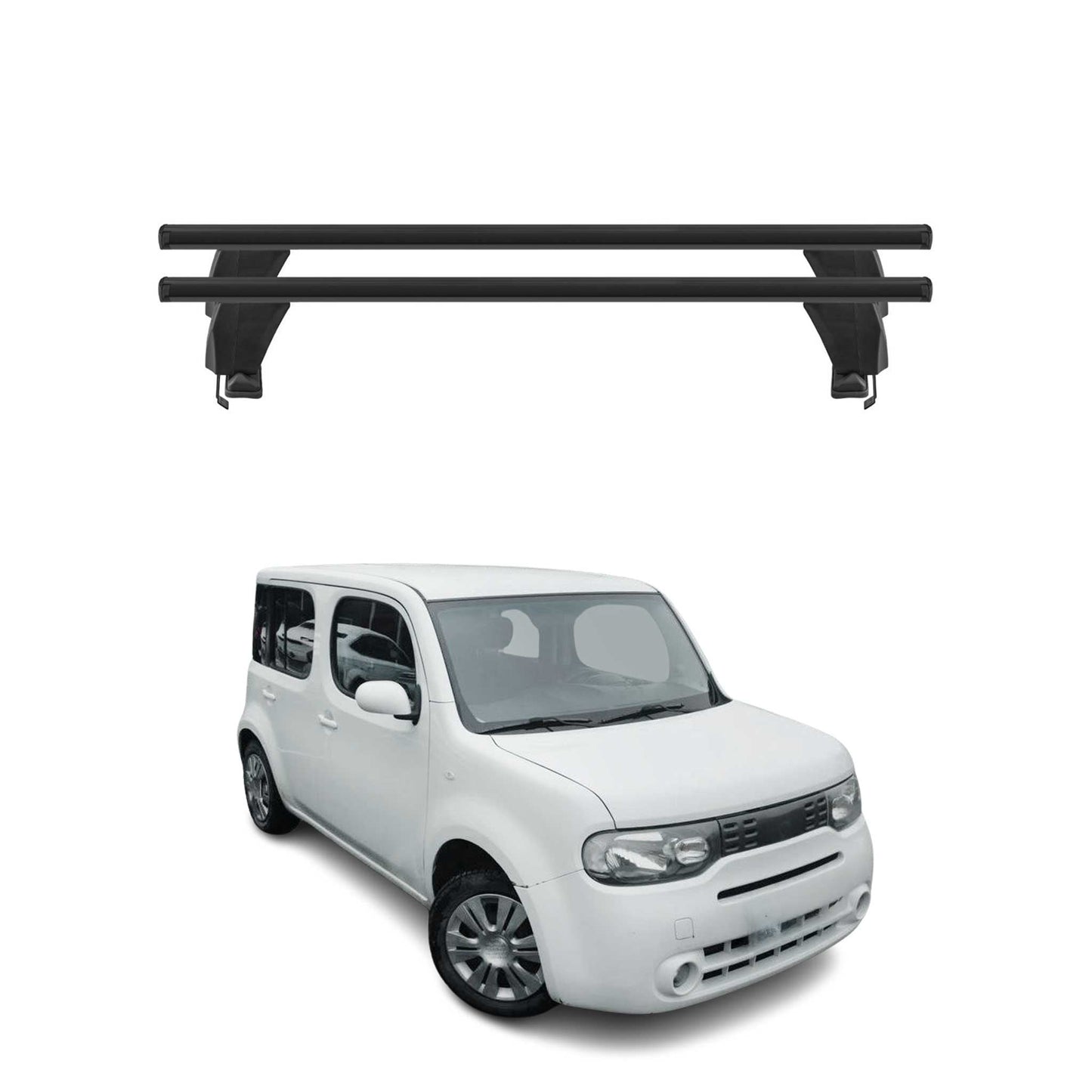 2009-2014 Nissan Cube Roof Rack Cross Bars Black