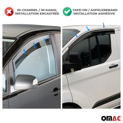 OMAC Window Visor Vent Rain Guard Deflector for VW Touareg 2011-2018 Smoke 4 Pcs 7533203