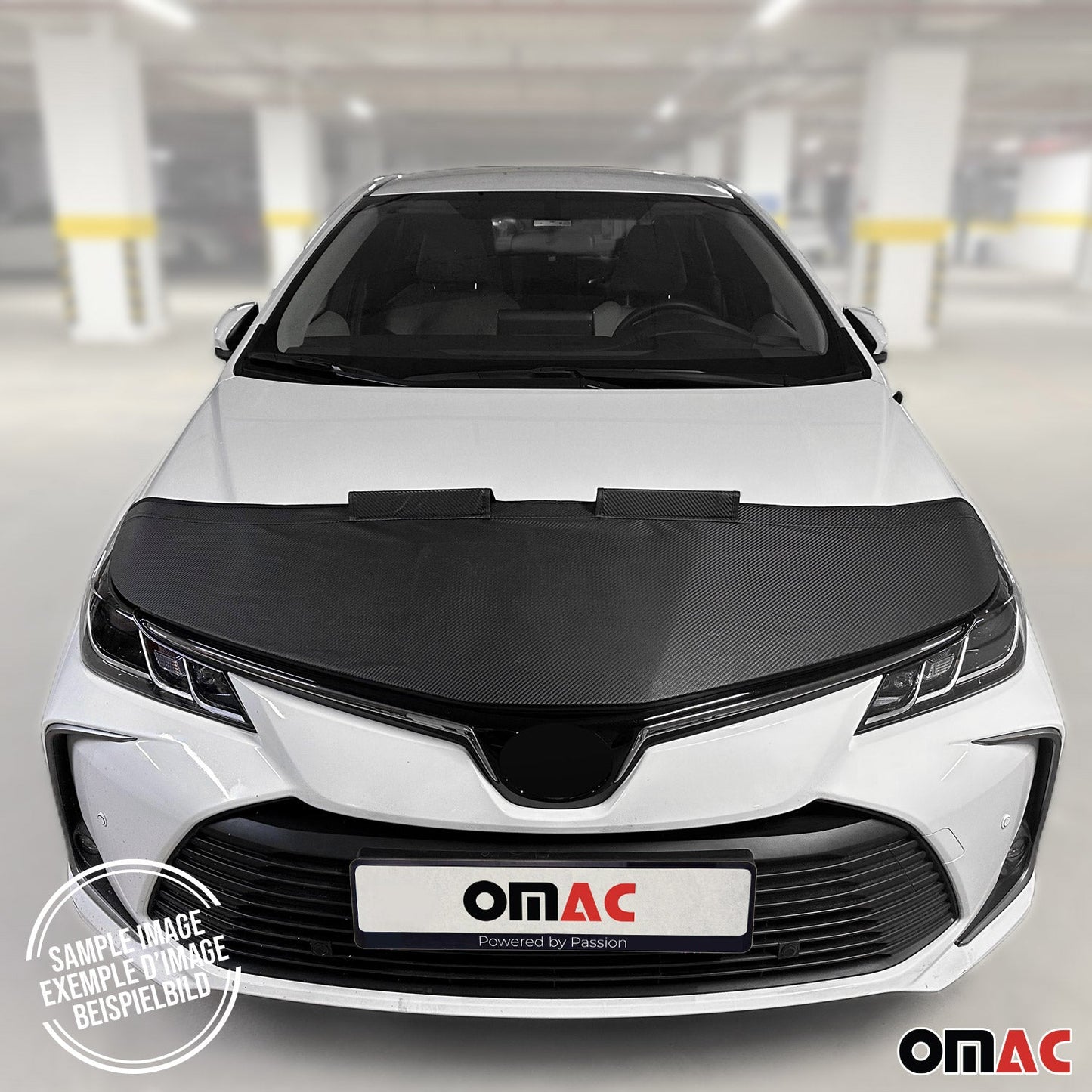 OMAC Car Bonnet Mask Hood Bra for Audi Q5 / Q5 PHEV / SQ5 2018-2024 Carbon Black 1 Pc 1113BSC4