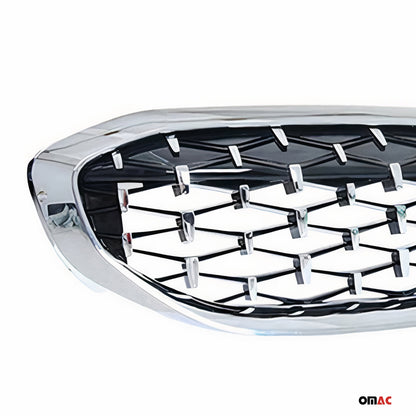 OMAC For BMW 3 Series G20 2019-2022 Front Kidney Grille Glossy Black & Silvery Meteor 1238P081MTS