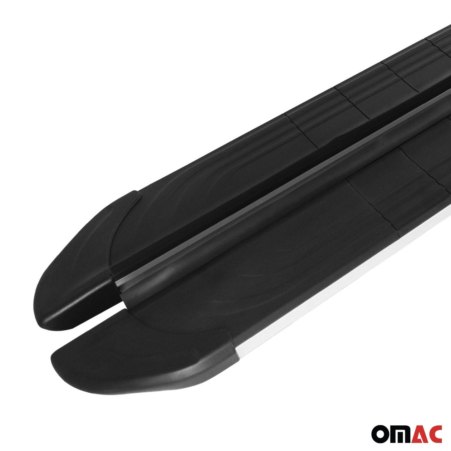 OMAC Alu Side Step Nerf Bars Running Board fits Nissan Qashqai 2020-2023 Black Silver G003415