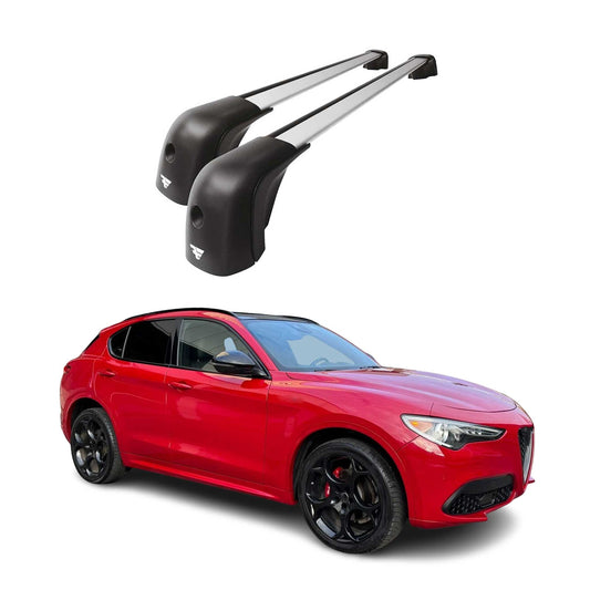 2018-2025 Alfa Romeo Stelvio Roof Racks Cross Bars Silver