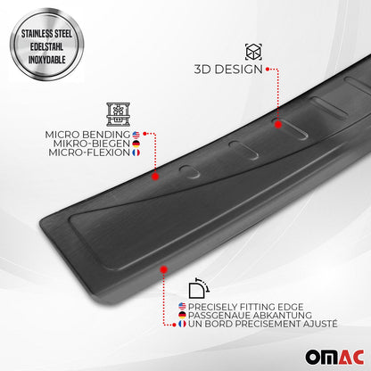 OMAC Rear Bumper Sill Cover Protector Guard for Fiat 500X 2016-2023 Steel Dark 2541093BT