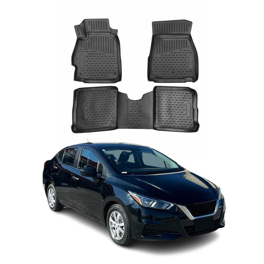 2020-2024 Nissan Versa Floor Mats Liners Full Set All Weather Black