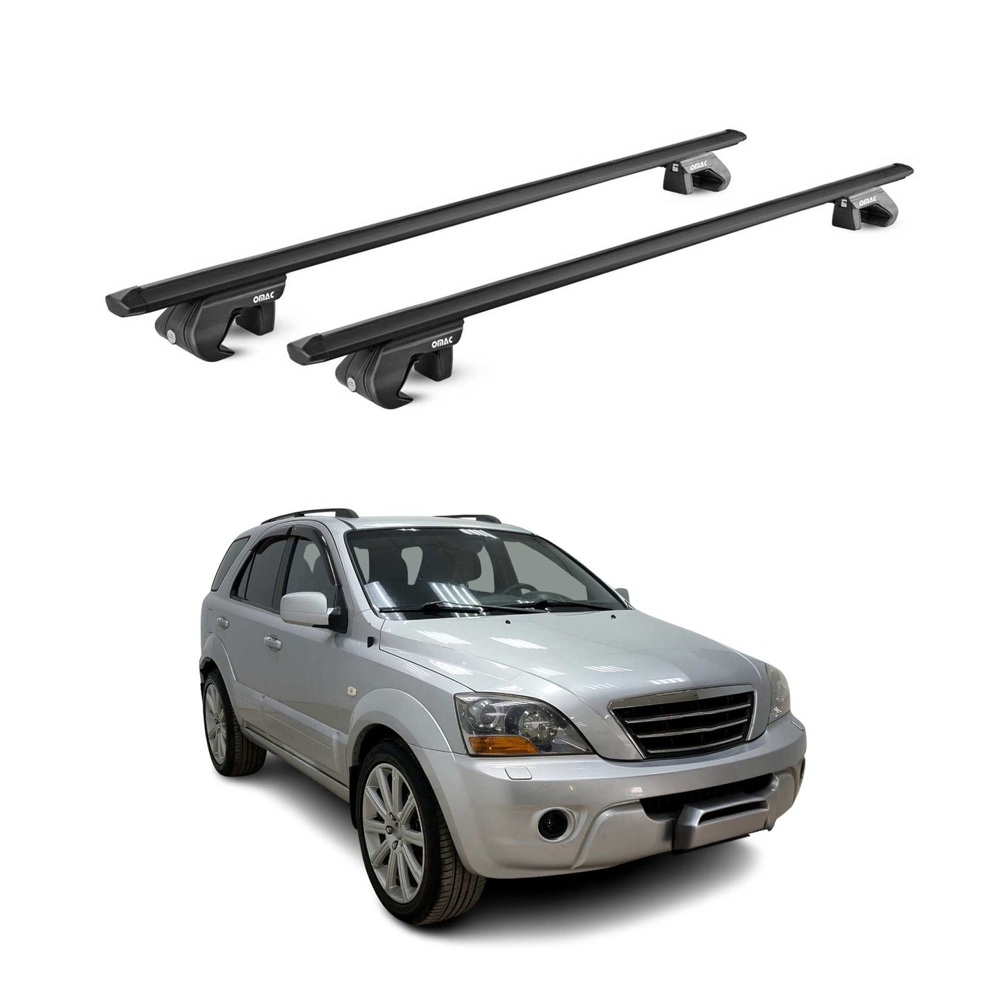 2003-2009 Kia Sorento Roof Rack Cross Bars Black