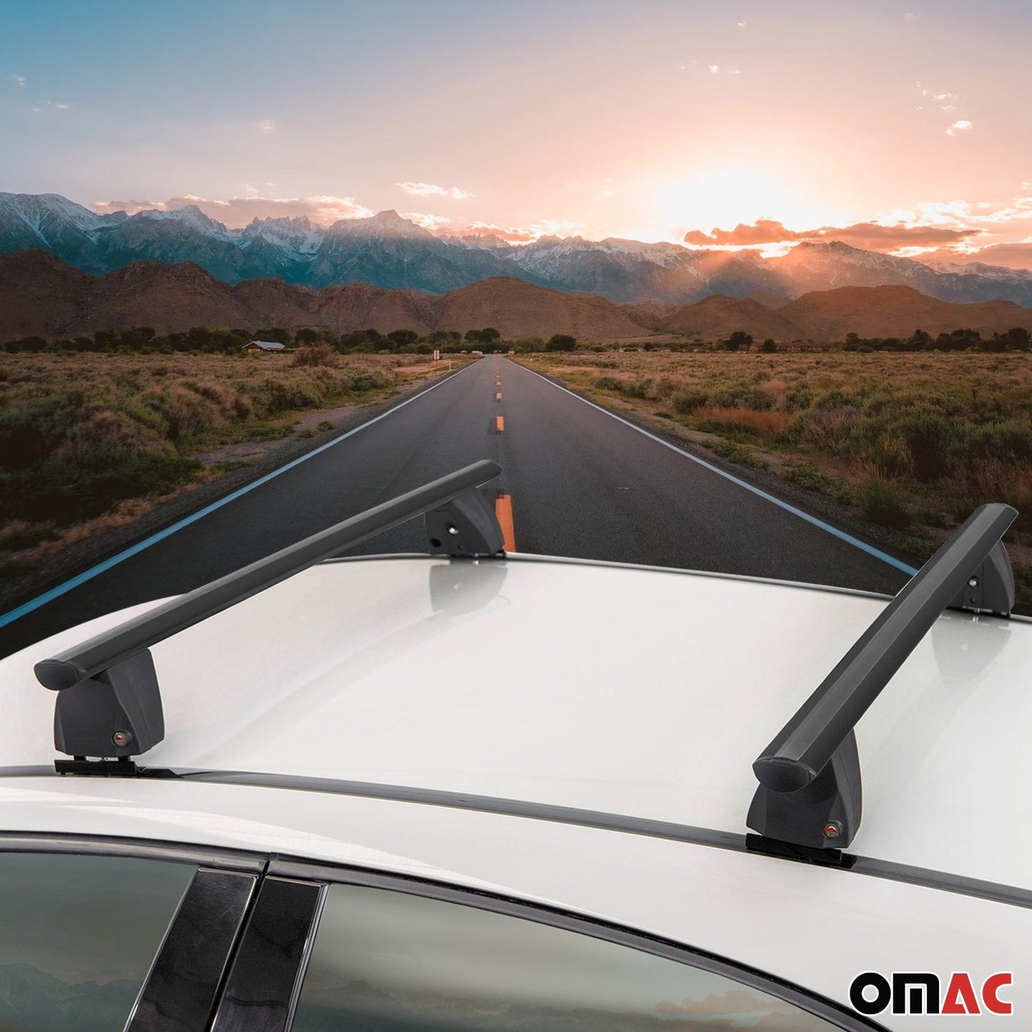 OMAC Fix Point Roof Racks for Mercedes CLA Shooting Brake X117 2015-2019 Alu Black U025898