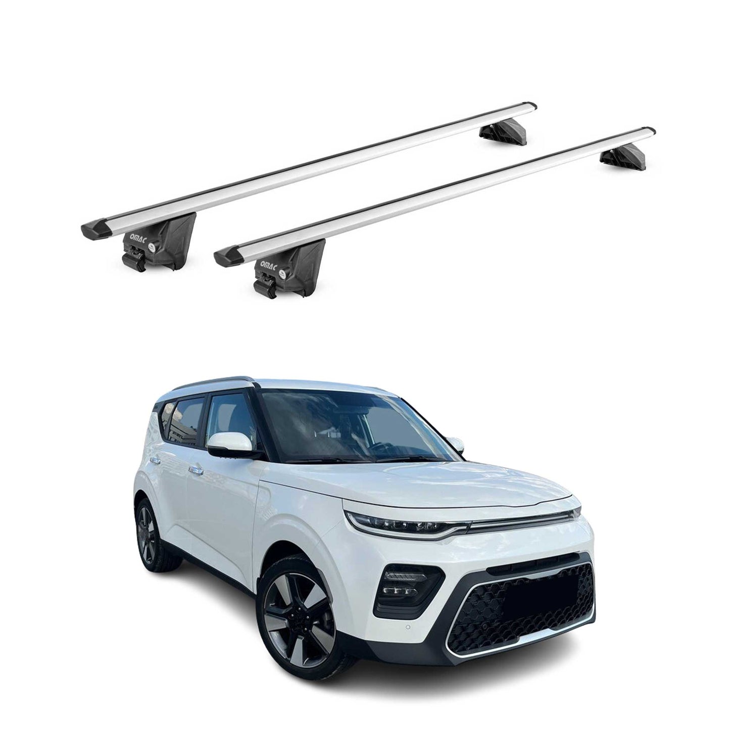 2020-2022 Kia Soul X-Line Roof Rack Cross Bars Silver Luggage Carrier 2 Pcs