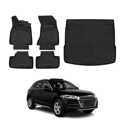 2018-2025 Audi Q5 SQ5 Floor Mats & Cargo Liner Full Set All Weather Black