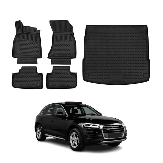 2018-2025 Audi Q5 SQ5 Floor Mats & Cargo Liner Full Set All Weather Black