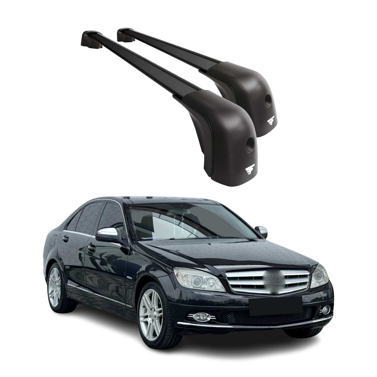 2010-2014 Mercedes C Class W204 Roof Racks Cross Bars Black