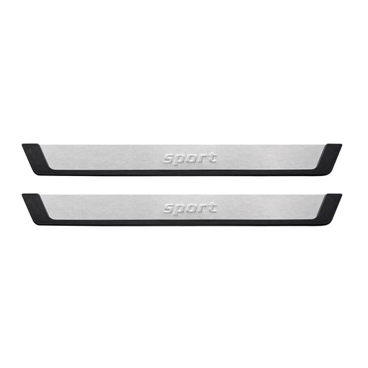 OMAC Door Sill Scuff Plate Scratch Protector for Toyota 4Runner Sport Steel Silver 2x U021621