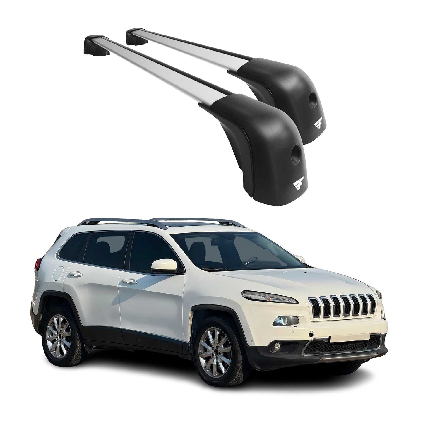 2014-2023 Jeep Cherokee Roof Racks Cross Bars Silver