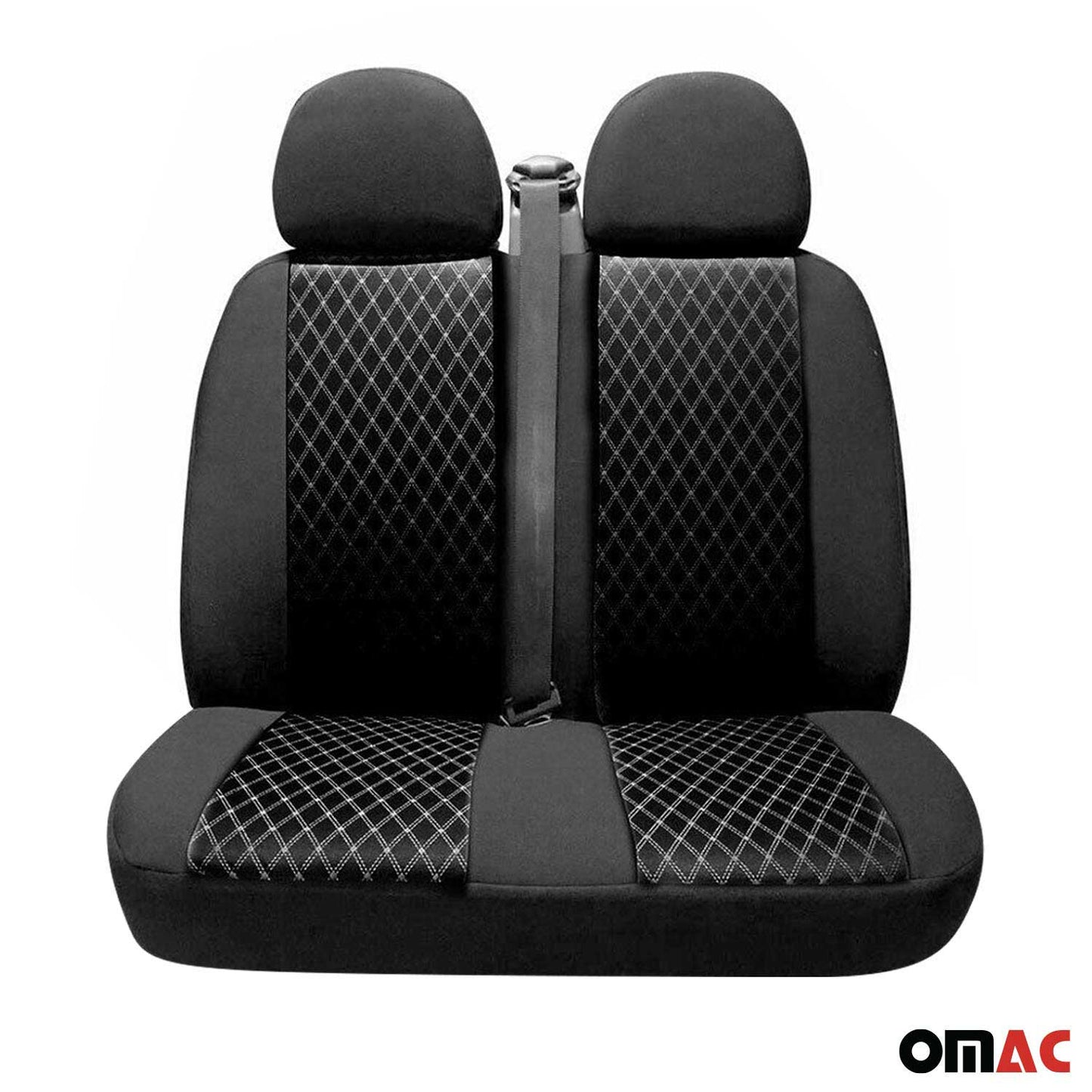 OMAC Front Car Seat Covers Protector for Mercedes Metris 2016-2024 Black 2+1 Set A008482