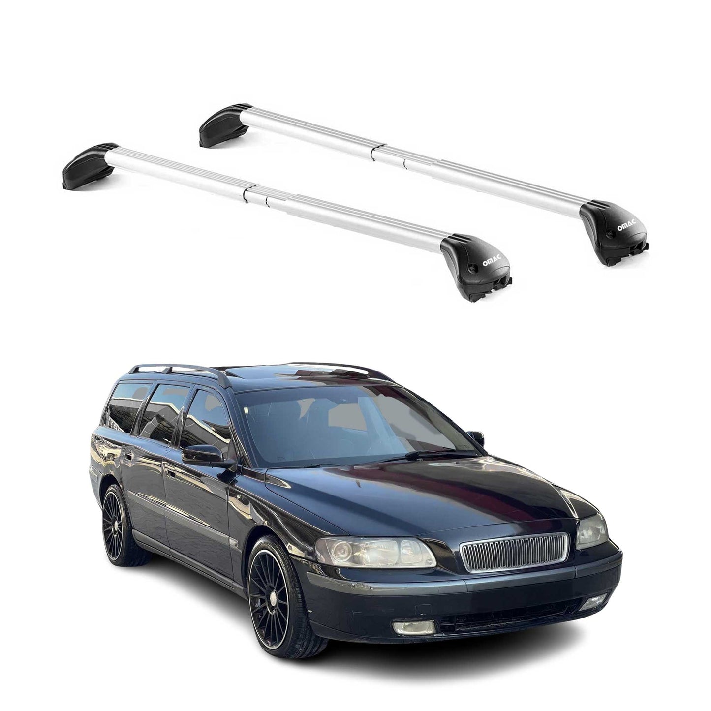 2001-2007 Volvo V70 Roof Rack Cross Bars Luggage Carrier 2 Pcs