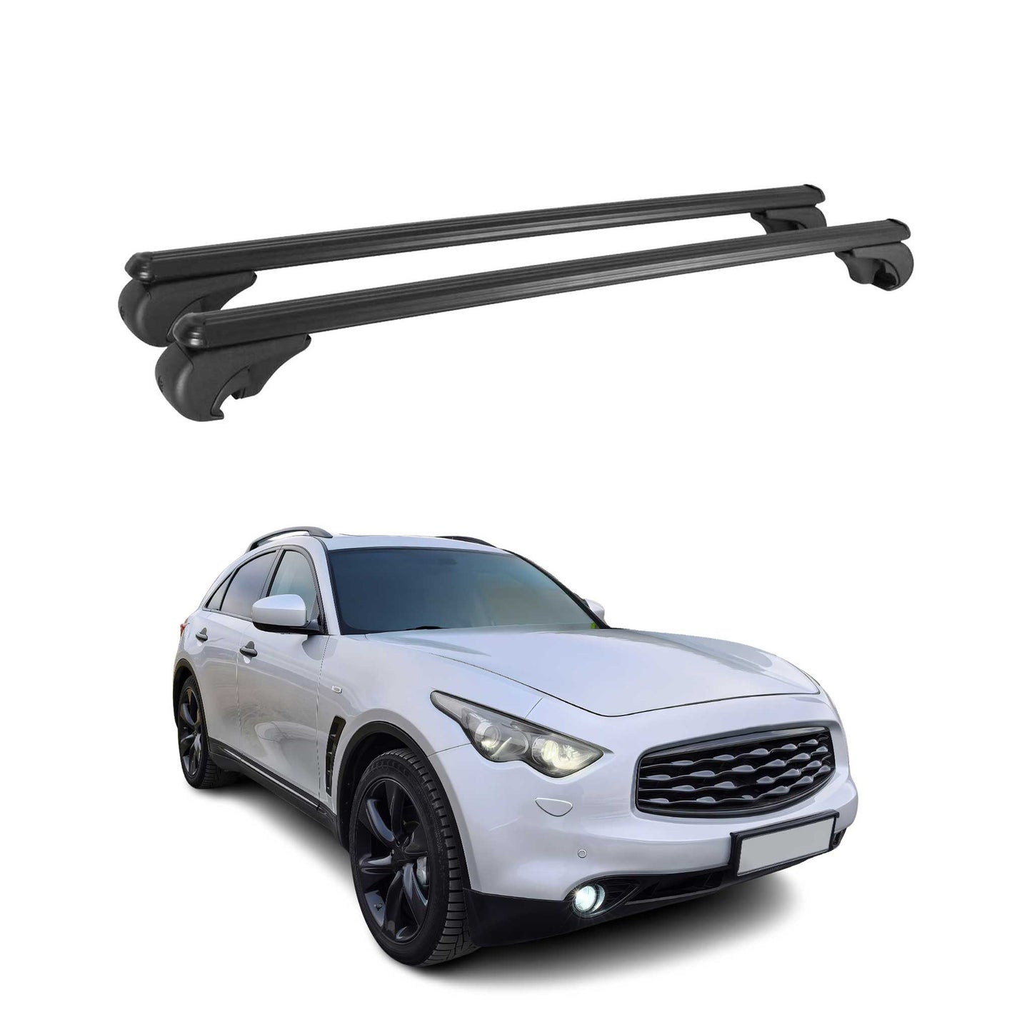 2009-2013 Infiniti FX50 Roof Rack Cross Bars Black