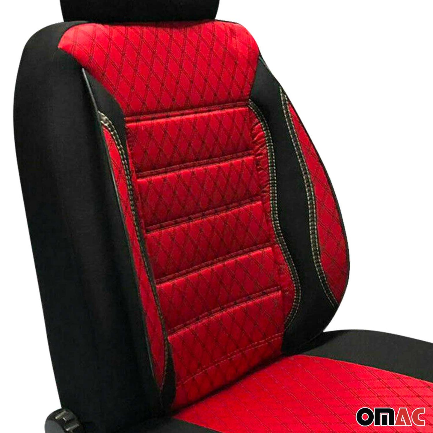 OMAC Front Seat Covers Protector for Mercedes Sprinter W907 910 2019-2024 Black Red U015453