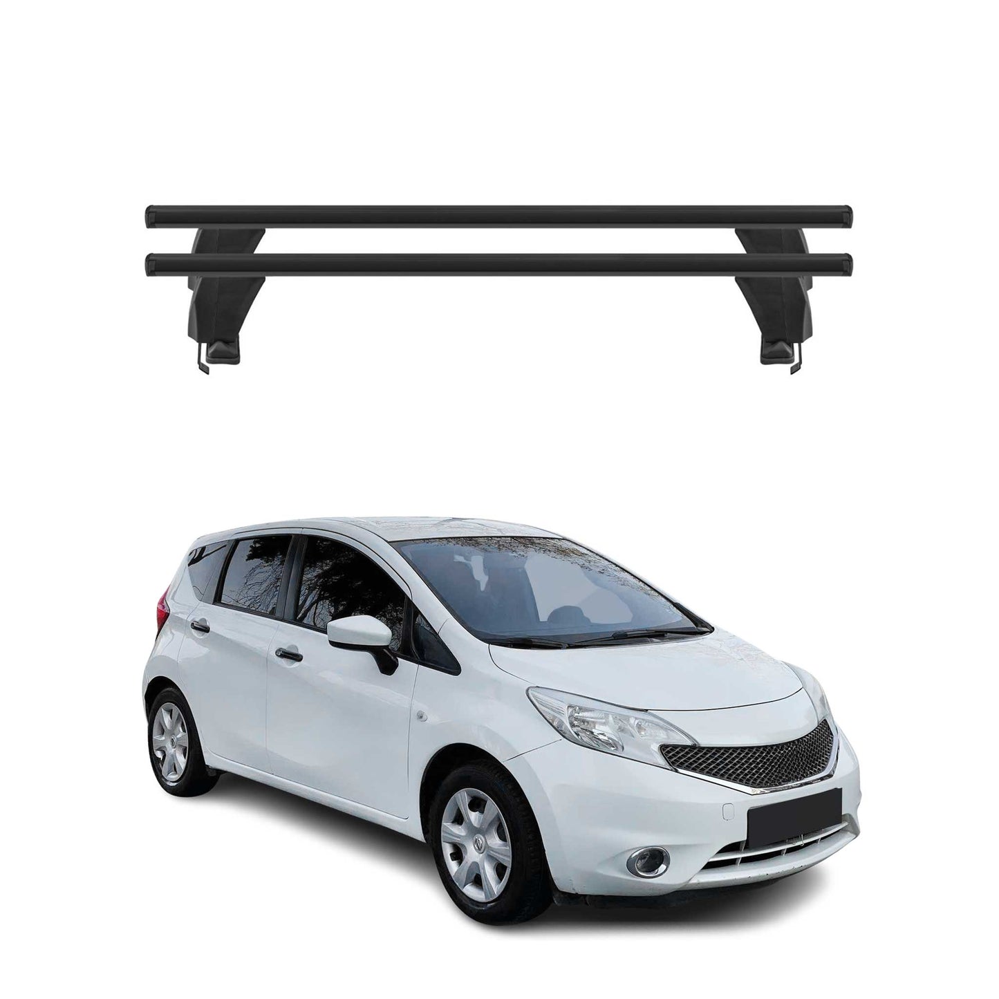 2012-2019 Nissan Versa Roof Rack Cross Bars Black