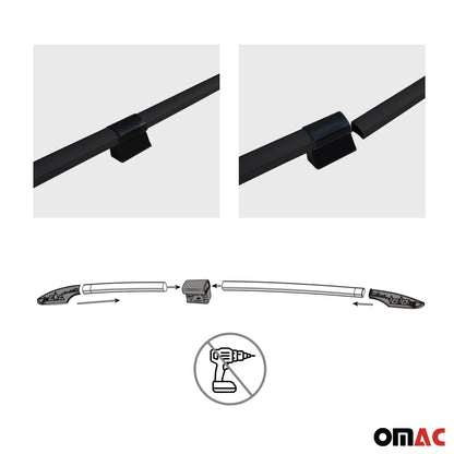 OMAC Roof Rack Side Rails for Mercedes Metris 2016-2024 MWB Aluminium Black 2Pcs U004658