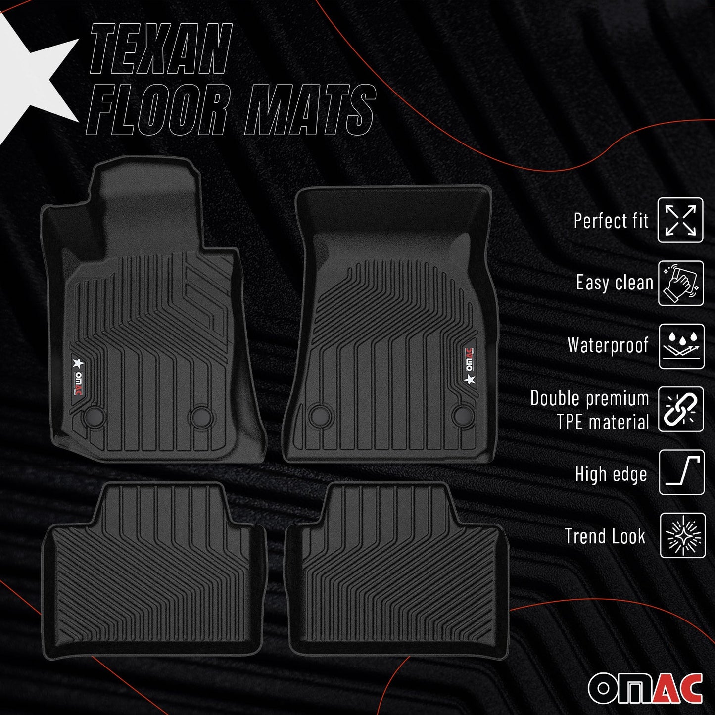 2022-2025 BMW 4 Series G26 Gran Coupe Premium Floor Mats Liners First and Second Row Set