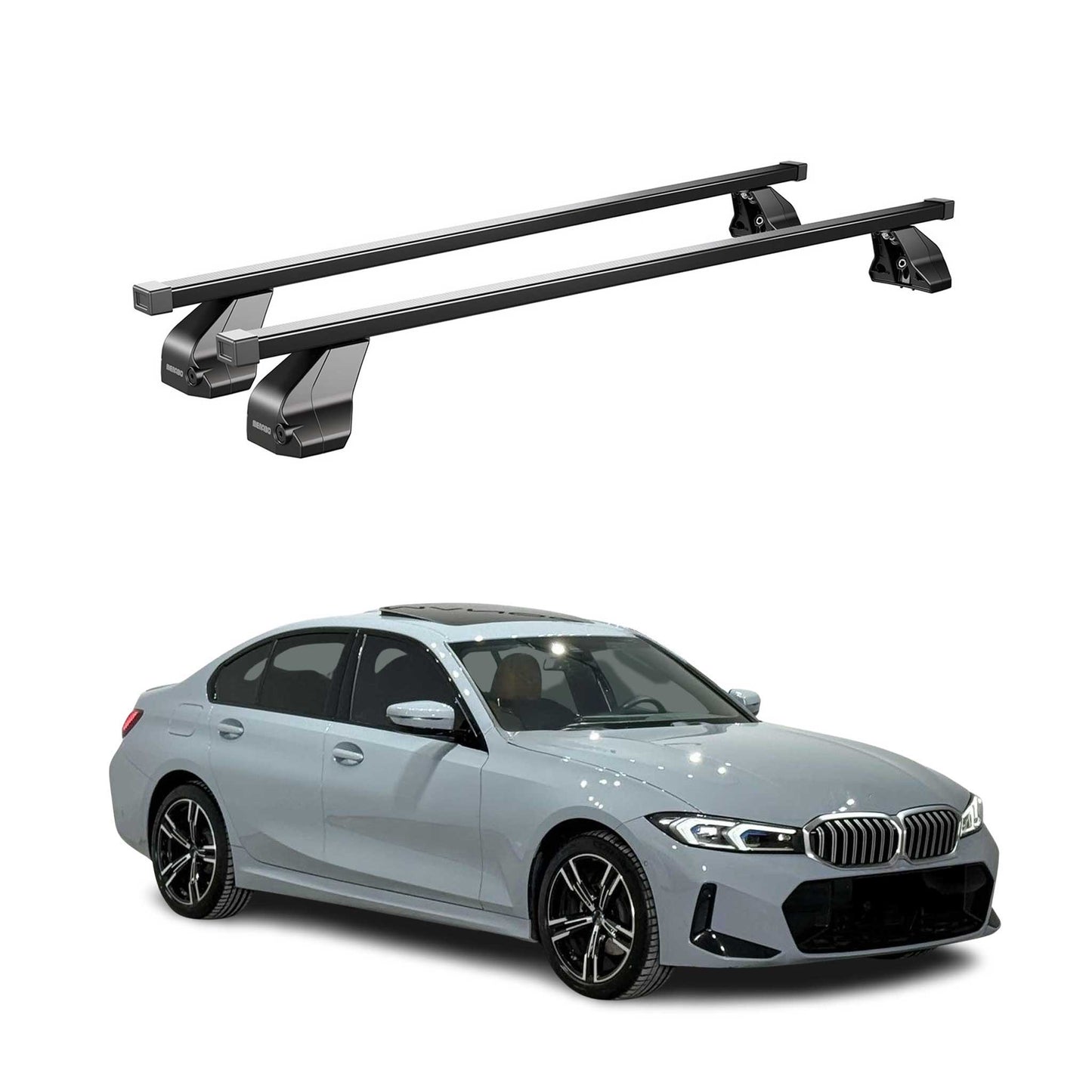2021-2025 BMW 3 Series G20 Sedan 2019-2025 / M3 G80 Roof Rack Cross Bars Black
