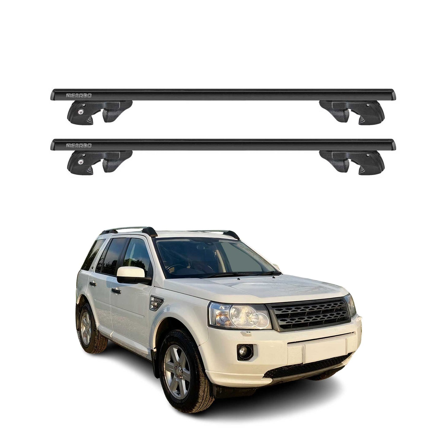 2008-2015 Land Rover LR2 Roof Rack Cross Bars Black